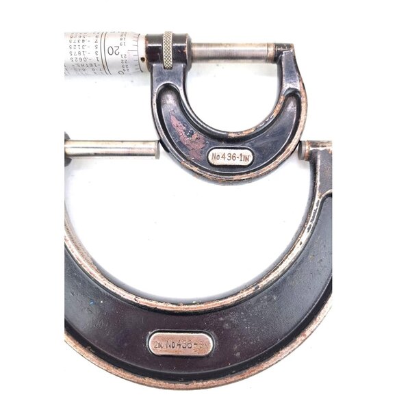 Vintage Starrett Outside Micrometers # 436 Set Of 4 Ratchet Stop Knurled Black - Picture 7 of 11